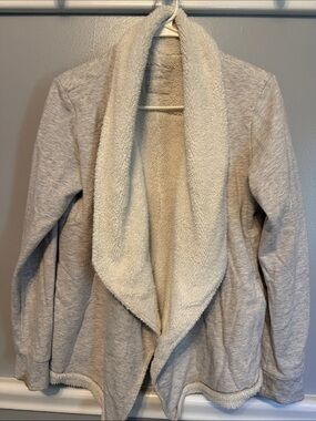 GAIAM Light Gray Teddy Jacket with Cream Sherpa Collar